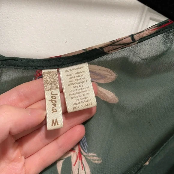 Japna sheer floral dress with flutter cold shoulder sleeves - spring dress - Picture 4 of 5